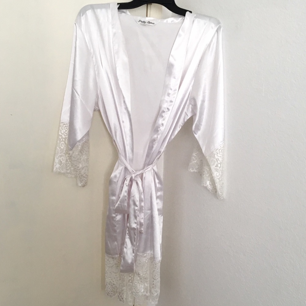 White satin robe